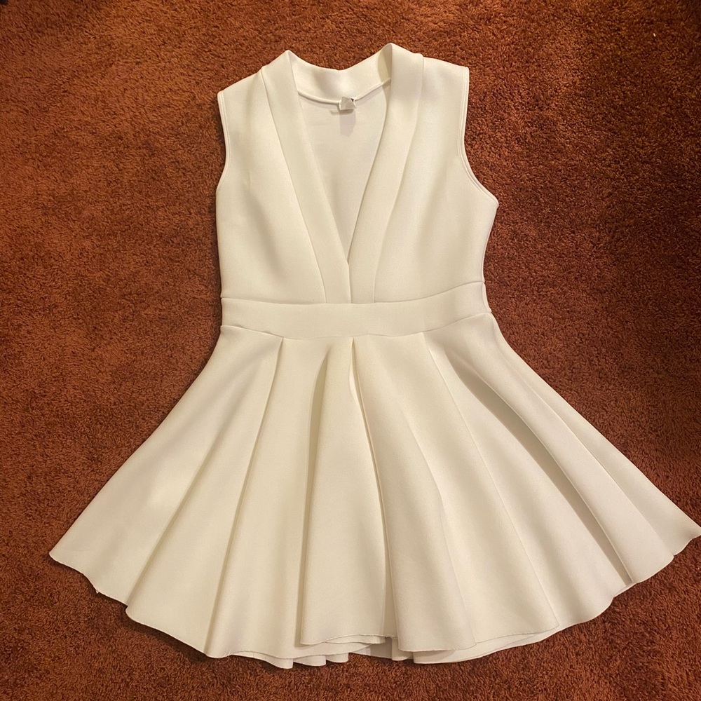 Eien White Plunge Dress